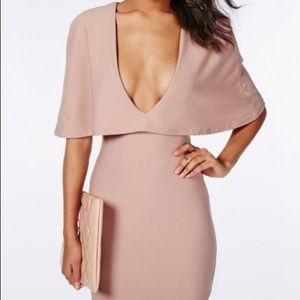 Crepe Cape Bodycon Dress